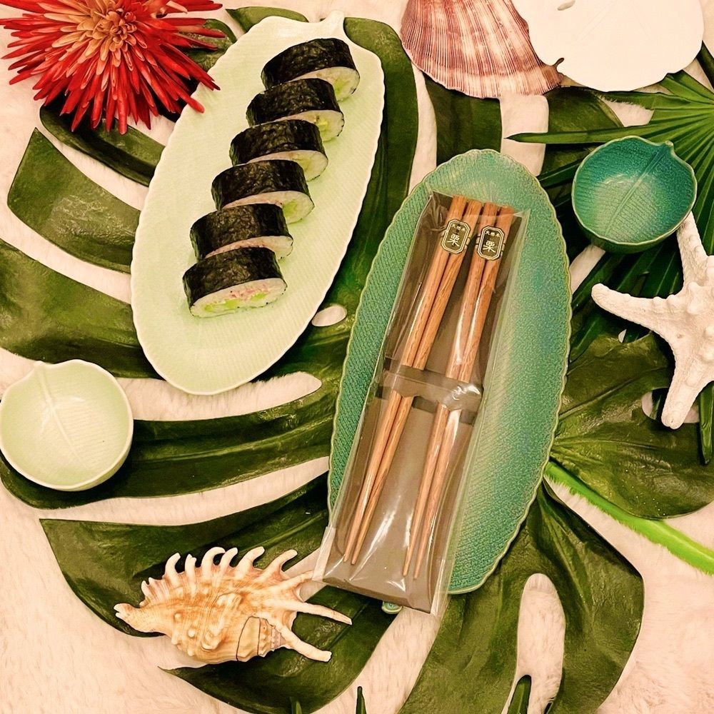 ♥️ Japanese sushi 🍣 set for two, leaf motif
